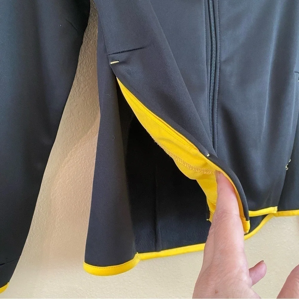 NBA Golden State Warriors Girls S 7/8 Black Yellow Aviator Full Zip Track Jacket